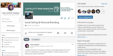Social Selling & Personal Branding il gruppo privato di Luigi Castelletti
