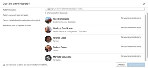 Come aggiungere un amministratore ad una pagina LinkedIn®