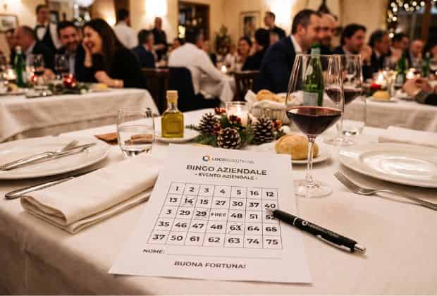 Tabellone con i numeri della cena Bingo aziendale