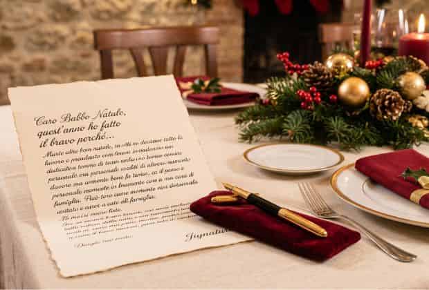 Pergamena e penna per scrivere le lettere a Babbo Natale