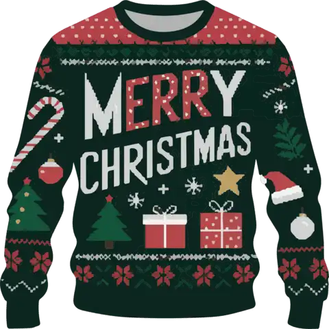 Maglione natalizio verde Merry Christmas